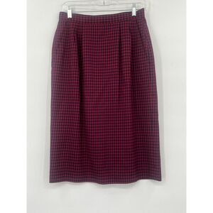 Pendleton Women's Wool Red &‎ Navy Skirt Size 10 Fits Like Size 6 Vintage